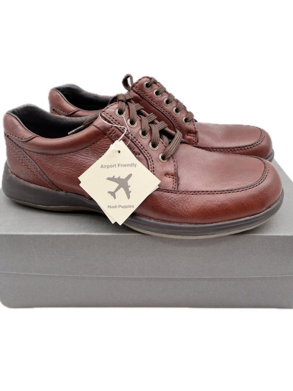Hush Puppies Approach Oxford Mens 8 Dark Brown Leather Shoes